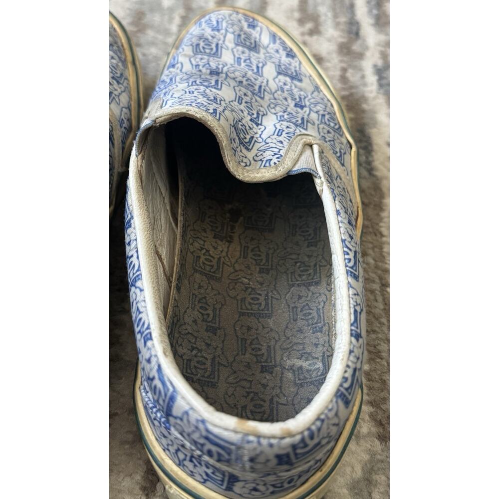 CHANEL slip-on UNIQUE sneakers blue floral Logo print size 39 Distressed - Picture 12 of 14